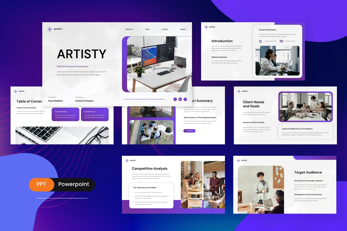 Template PowerPoint Artisty - Solusi Presentasi Web yang Menarik