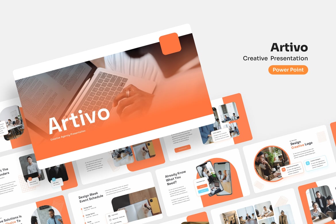 Template Presentasi PowerPoint Artivo yang Kreatif dan Profesional