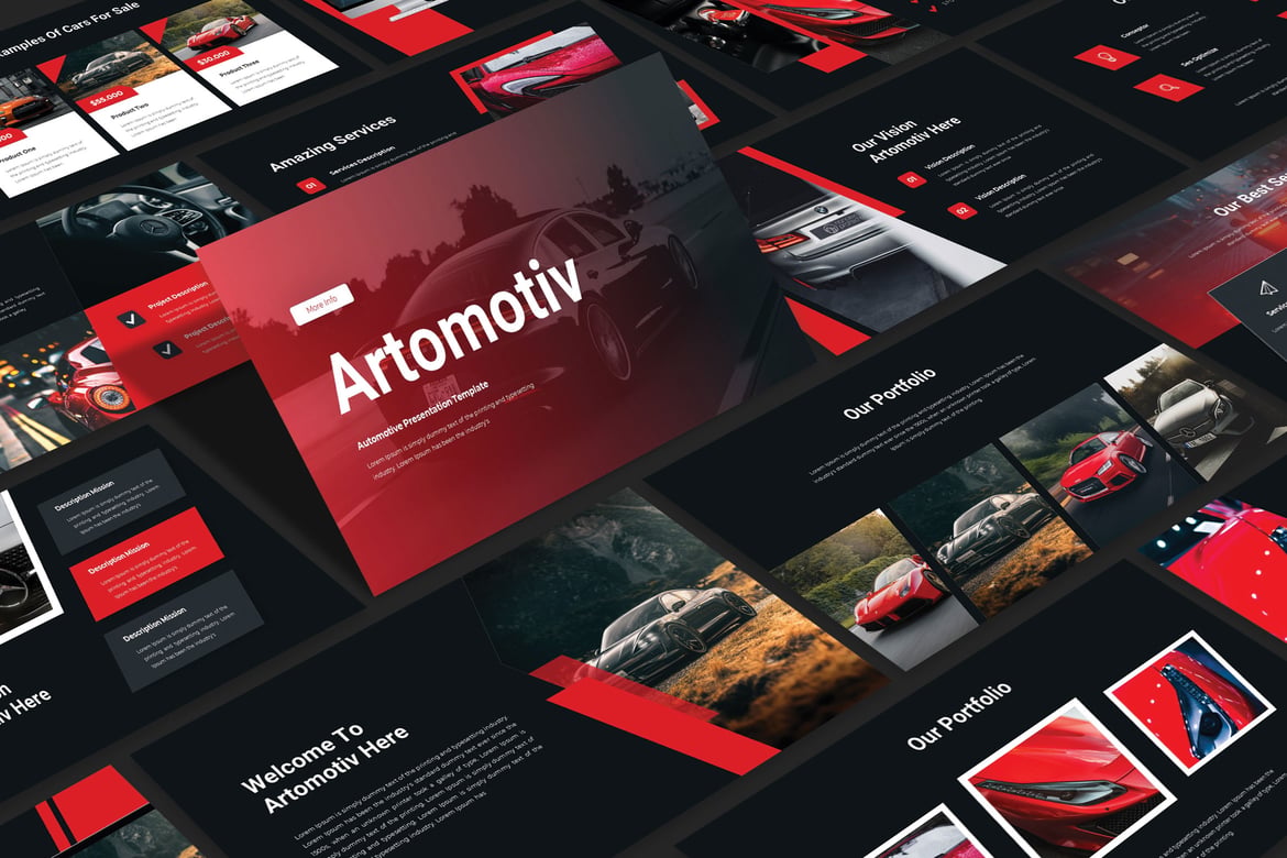 Template Powerpoint Artomotiv yang Kreatif dan Modern