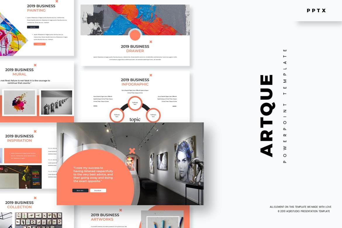 Template PowerPoint Artque - Solusi Presentasi Multifungsi