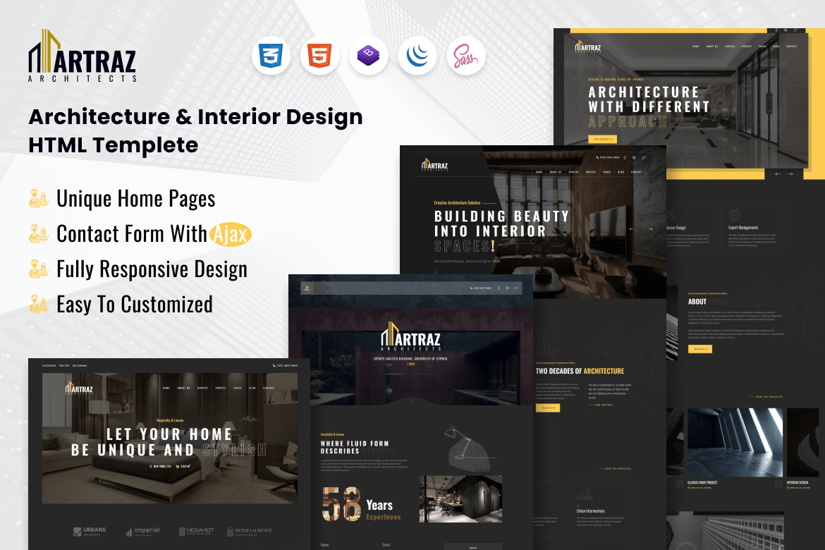 Artraz - Template Website Arsitektur & Desain Interior yang Modern