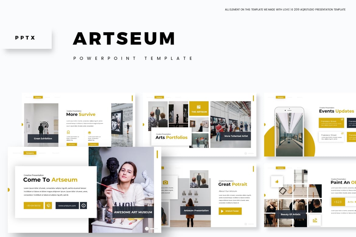 Artseum - Template Powerpoint Kreatif untuk Presentasi Anda