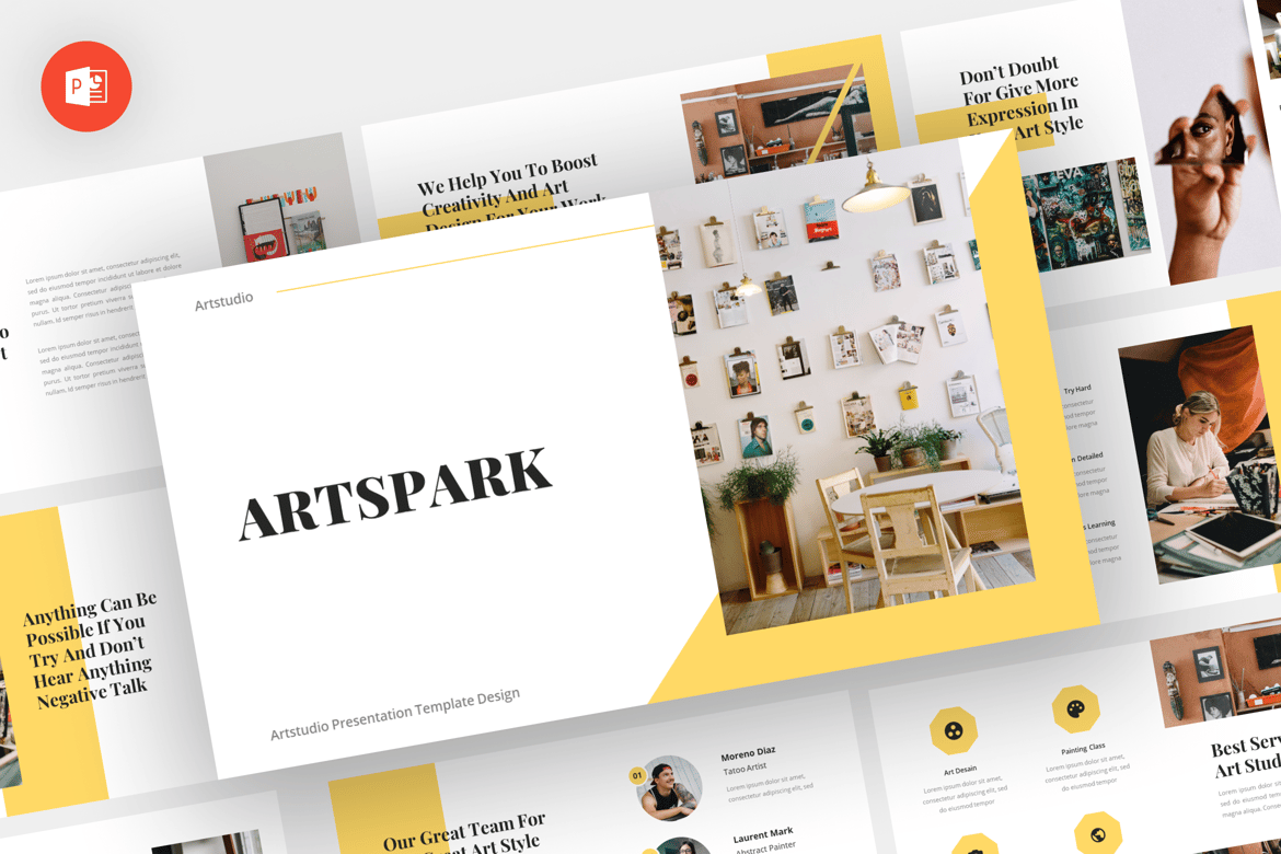 Template Powerpoint Seni Artspark - Desain Modern dan Profesional