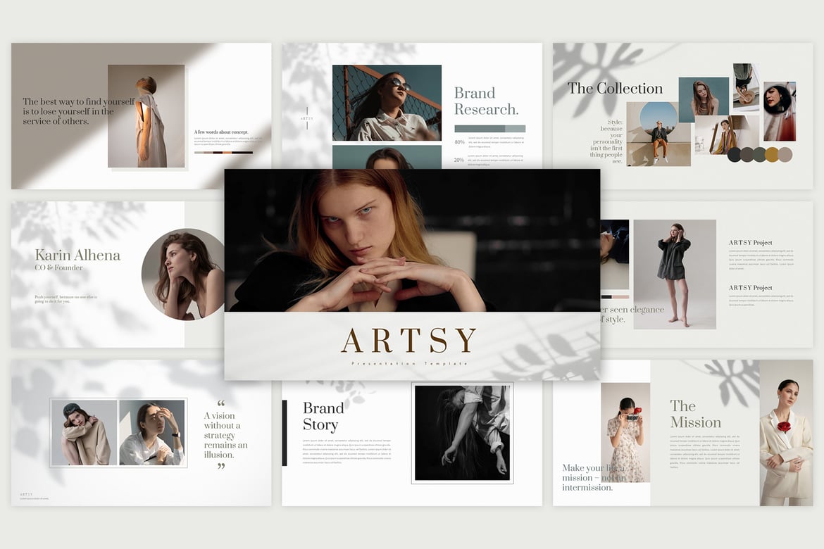 Template Presentasi PowerPoint Artsy yang Kreatif dan Minimalis