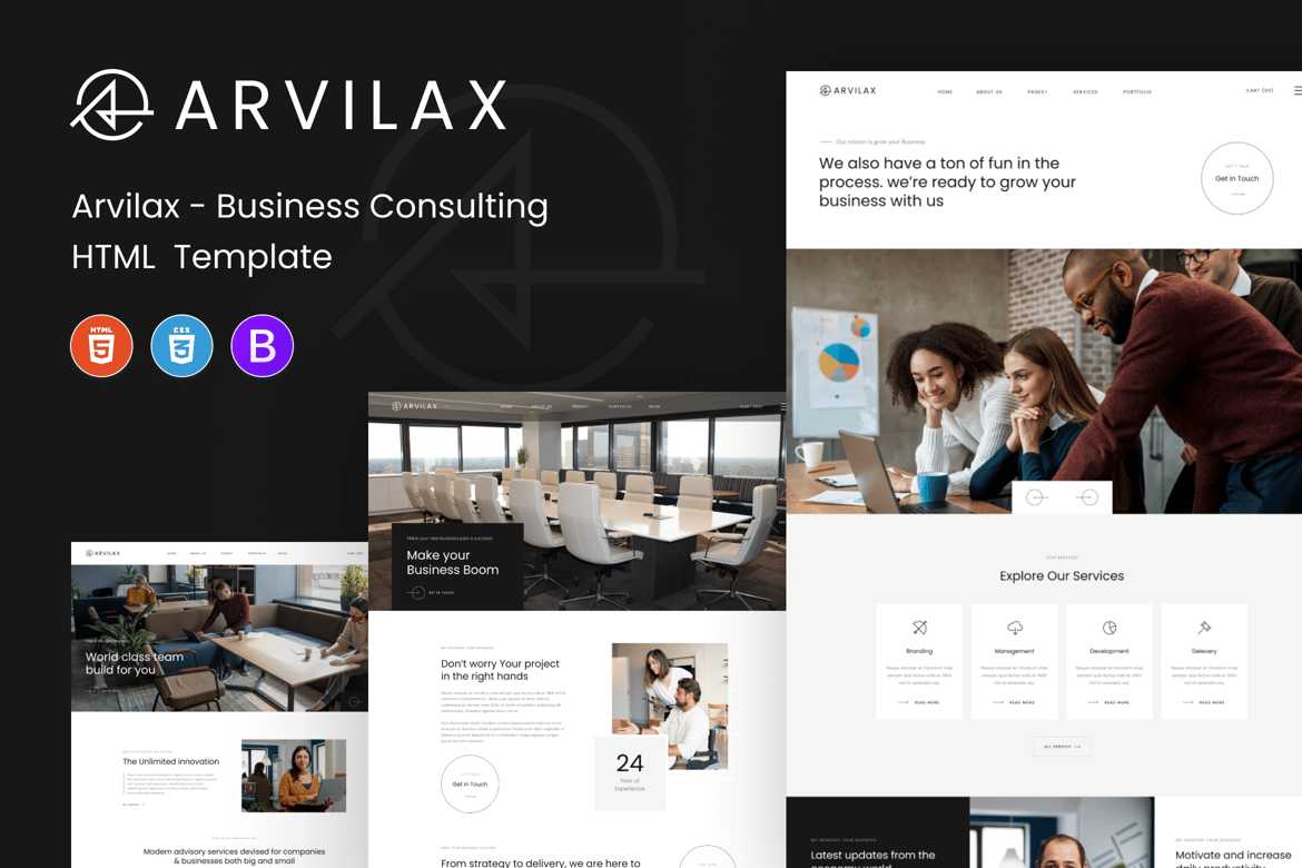 Template Website Arvilax - Solusi Konsultasi Bisnis Modern