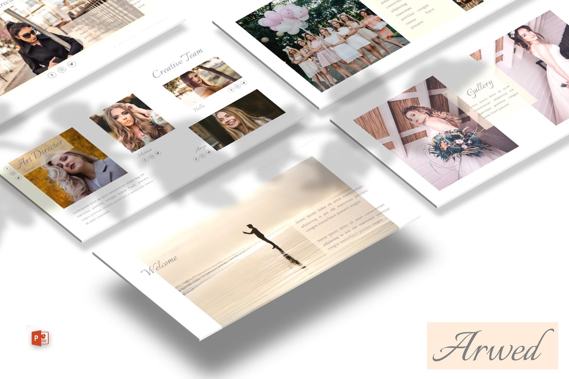Template Presentasi PowerPoint Arwed - Desain Modern dan Kreatif