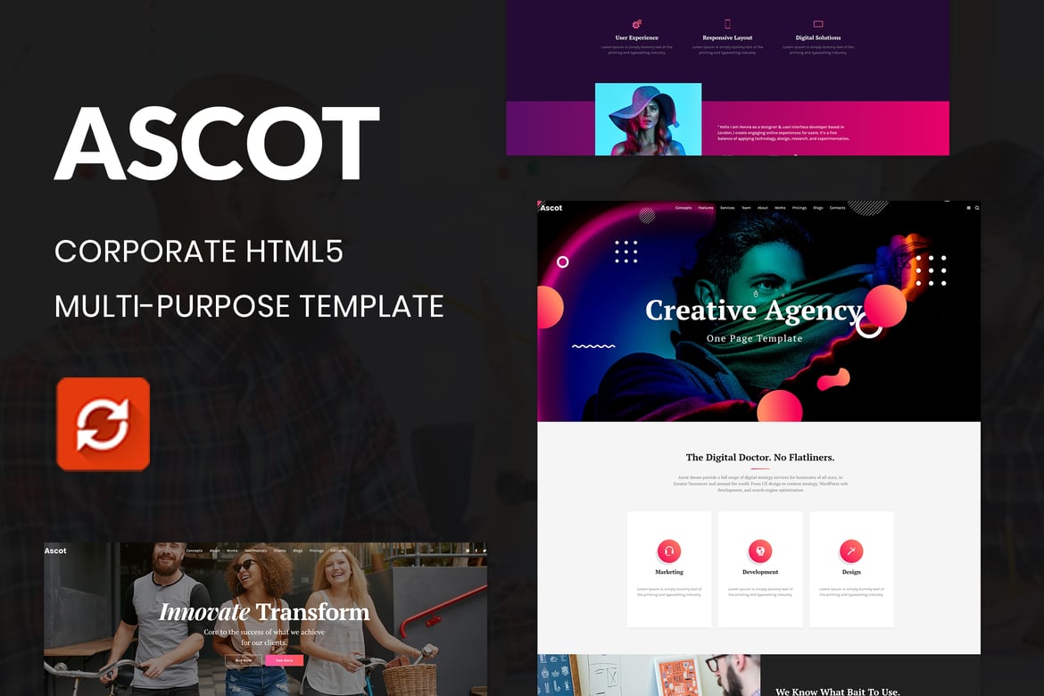 Template Web Ascot - Solusi Sempurna untuk Halaman Korporat Satu Laman
