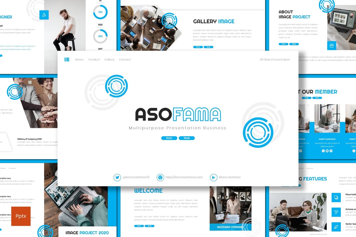 Asofama - Template PowerPoint Bisnis yang Kreatif dan Minimalis
