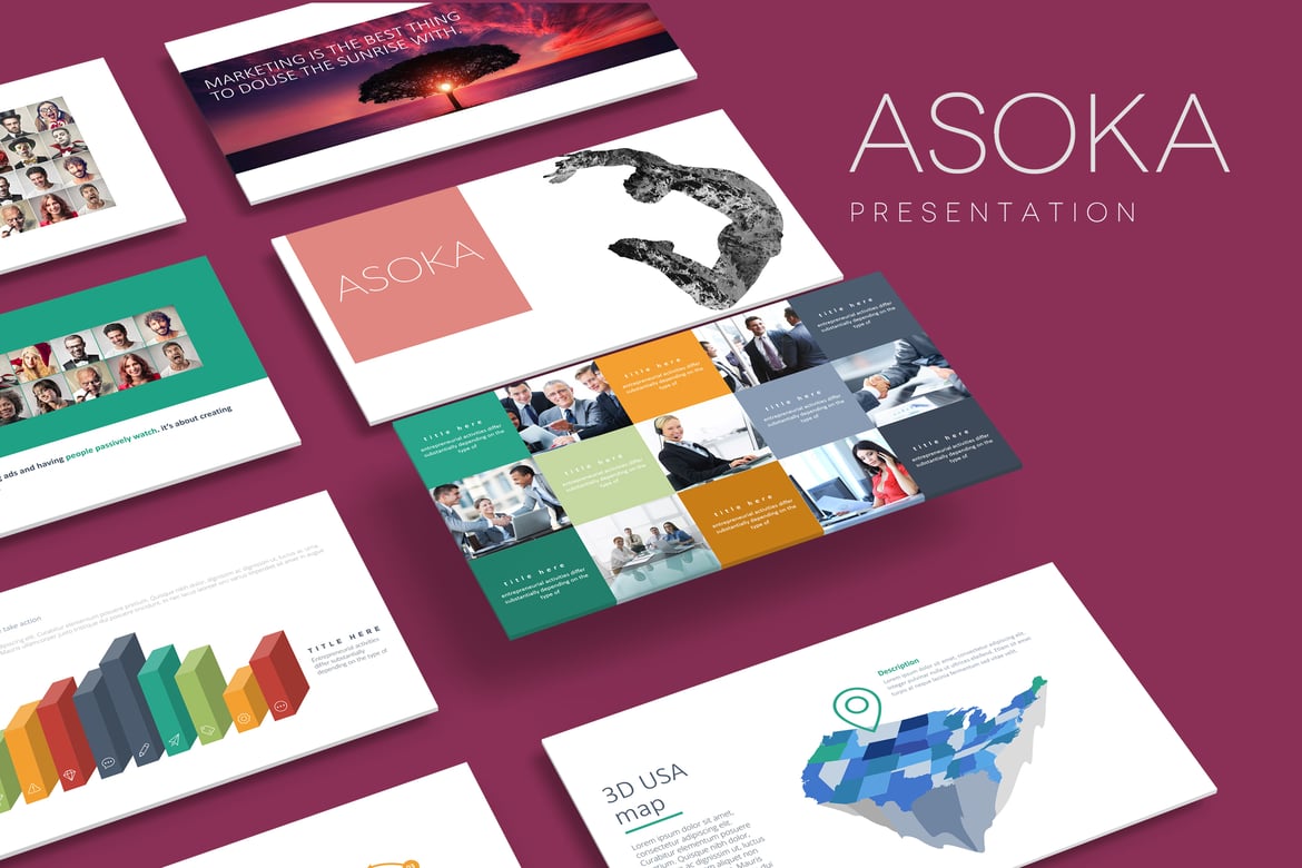 Template Presentasi PowerPoint ASOKA yang Kreatif dan Profesional