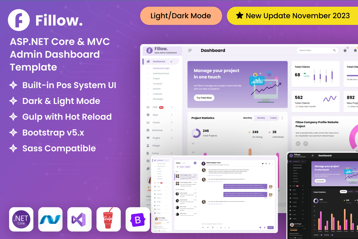 Template Website Dashboard Admin ASP.NET Core & MVC Bootstrap yang Modern dan Profesional