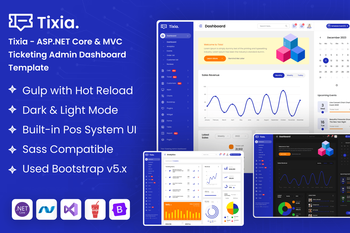 Template Website Admin Ticketing ASP.NET Core & MVC yang Efisien