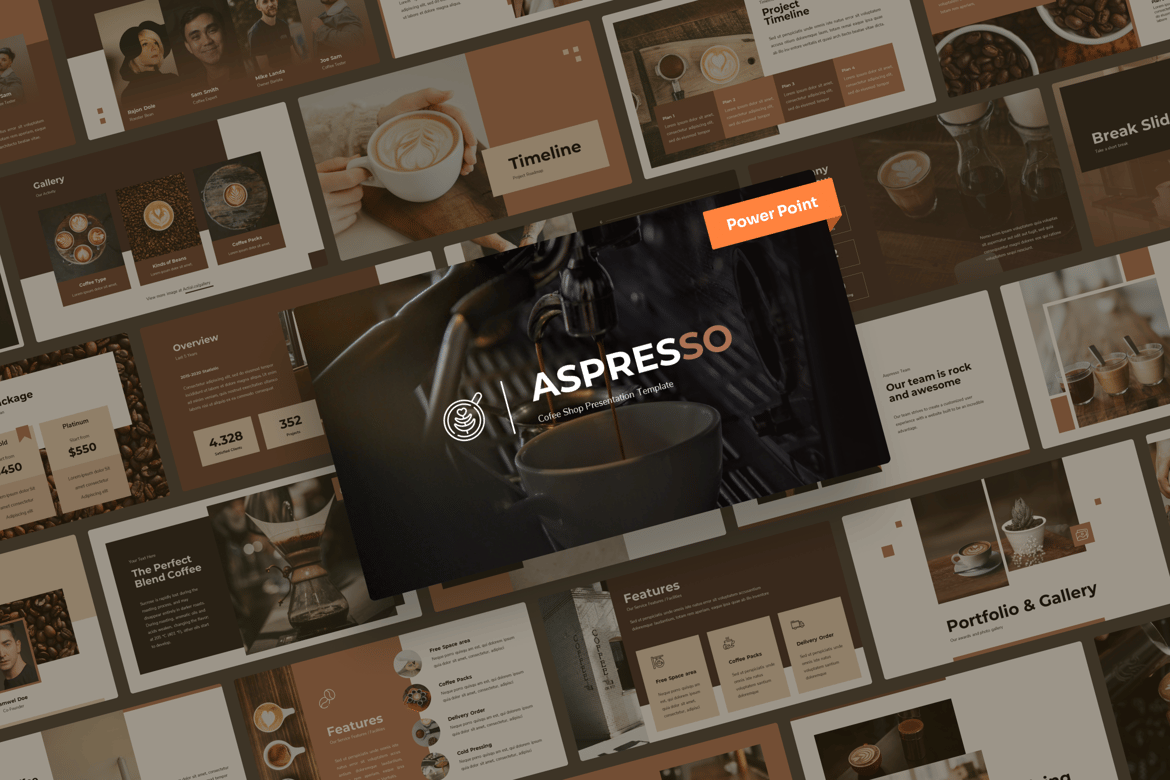 Aspresso - Template Presentasi PowerPoint untuk Kedai Kopi yang Menarik