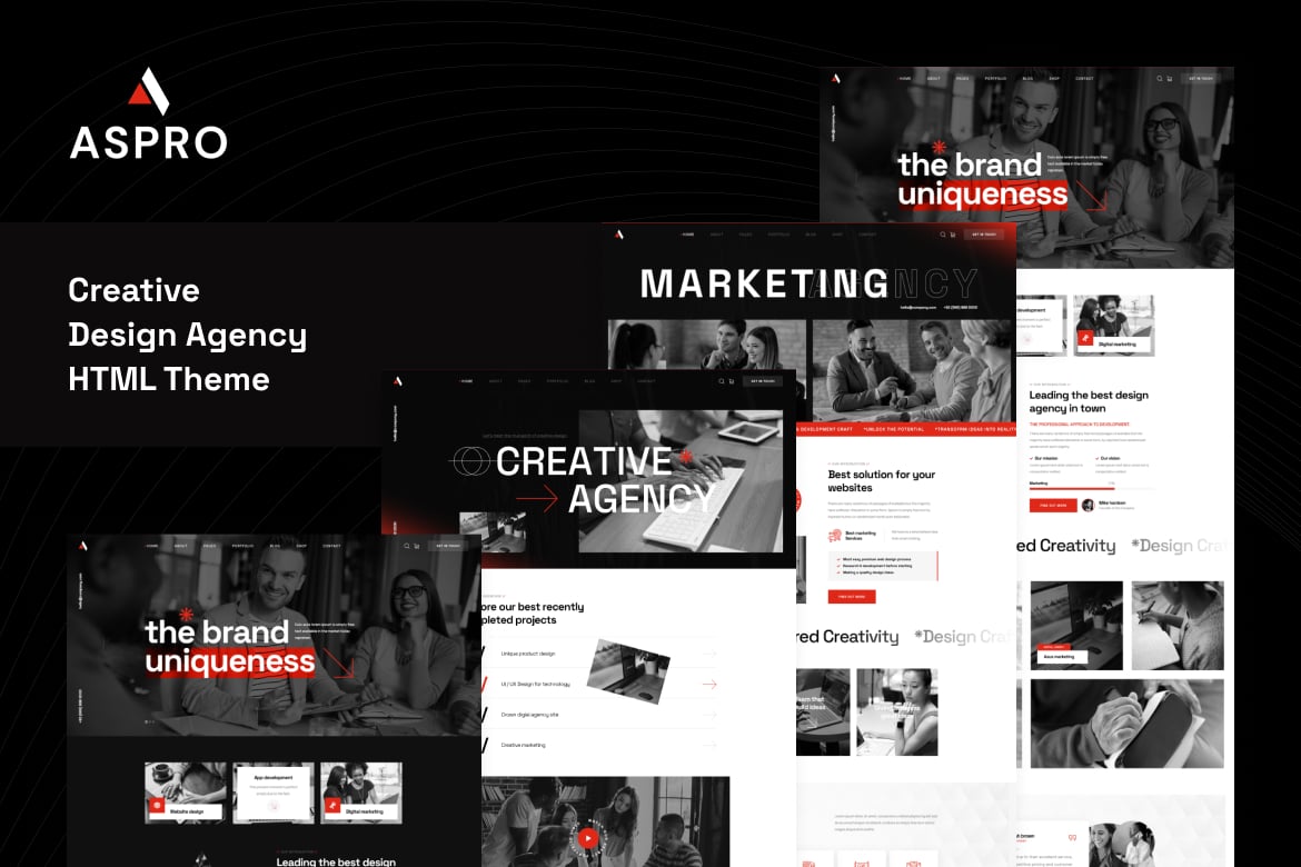 Aspro - Template Website Agensi Desain Kreatif Modern