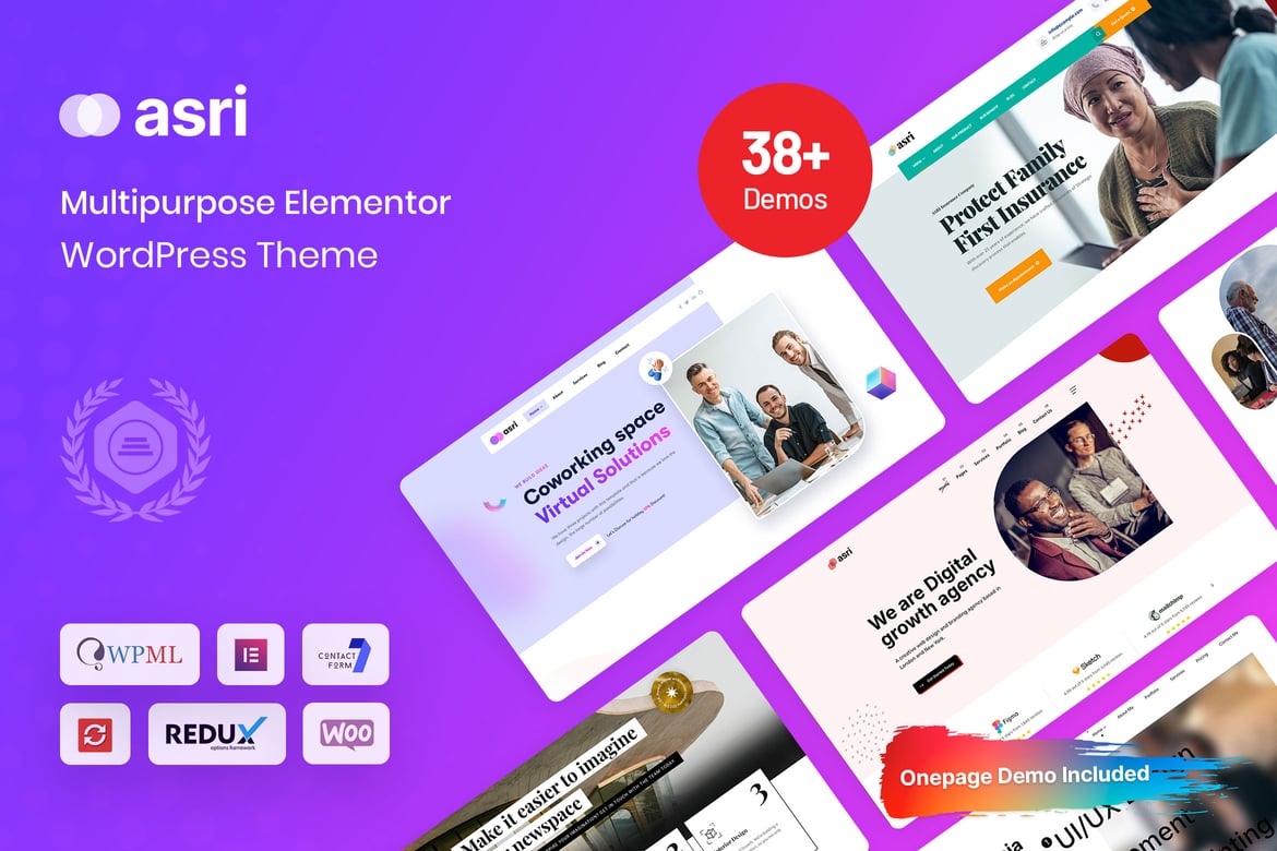 Asri - Tema WordPress Elementor Serbaguna untuk Semua Kebutuhan Anda