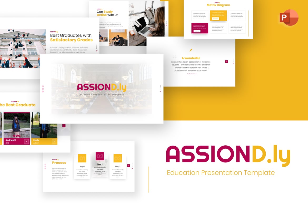 Template PowerPoint Pendidikan Assiond.ly yang Profesional dan Menarik