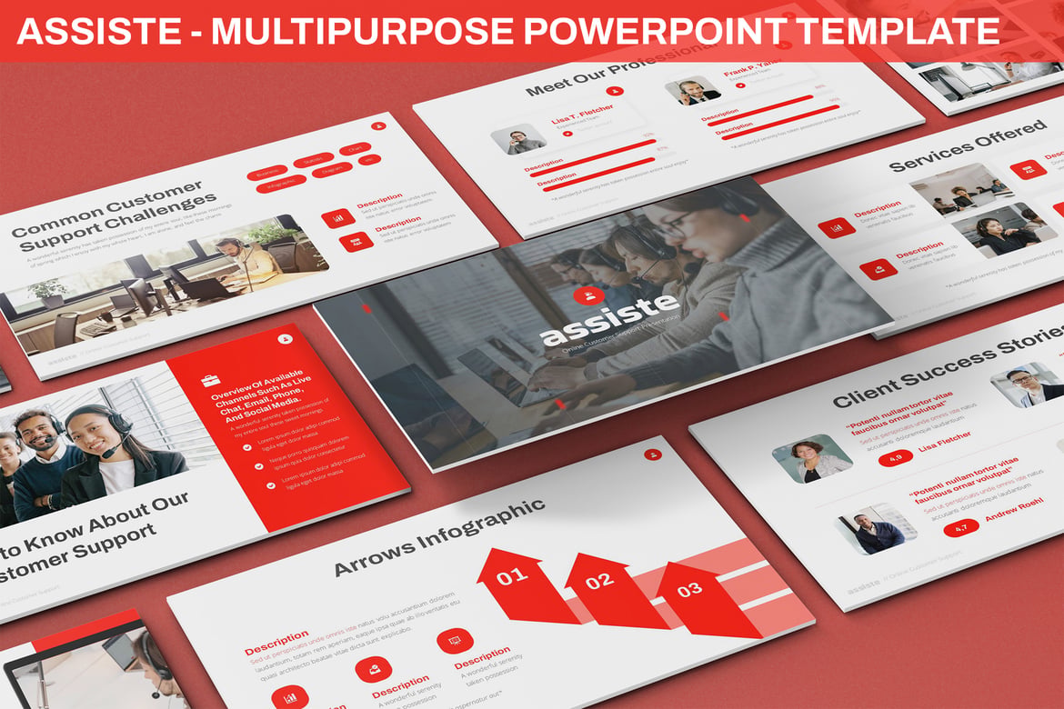 Assiste - Template PowerPoint Serbaguna untuk Presentasi Profesional
