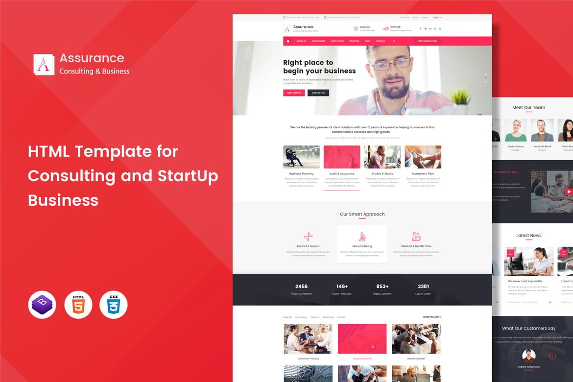 Template Website Konsultasi Bisnis Assurance yang Menarik dan Responsif