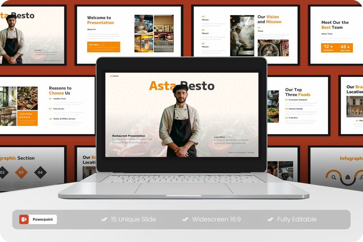 Astaresto - Template Presentasi PowerPoint Restoran yang Menarik