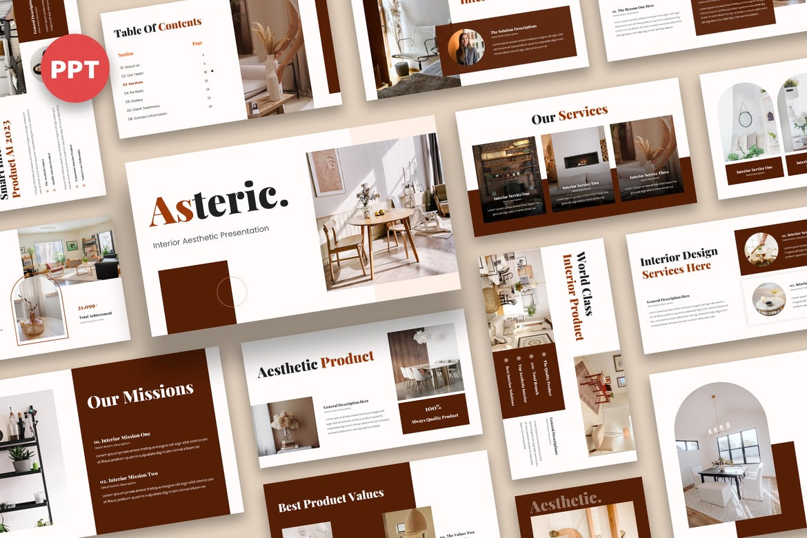 Asteric - Template Presentasi Estetika Interior yang Menawan