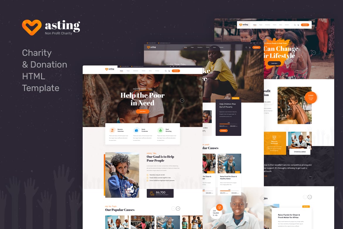 Asting - Template Website untuk Amal dan Donasi Modern