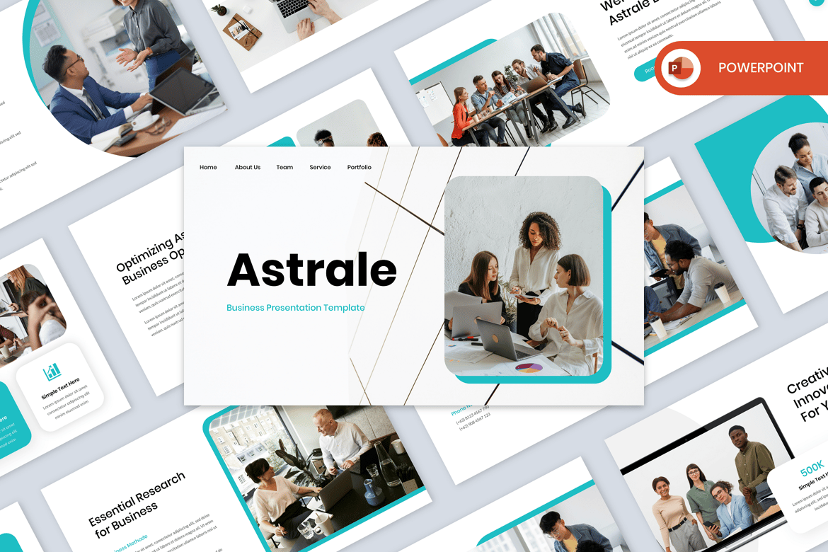 Astrale - Template PowerPoint Bisnis yang Modern dan Profesional
