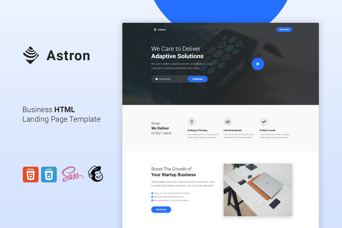 Template Website Astron - Halaman Landing untuk Lead Generation yang Fleksibel