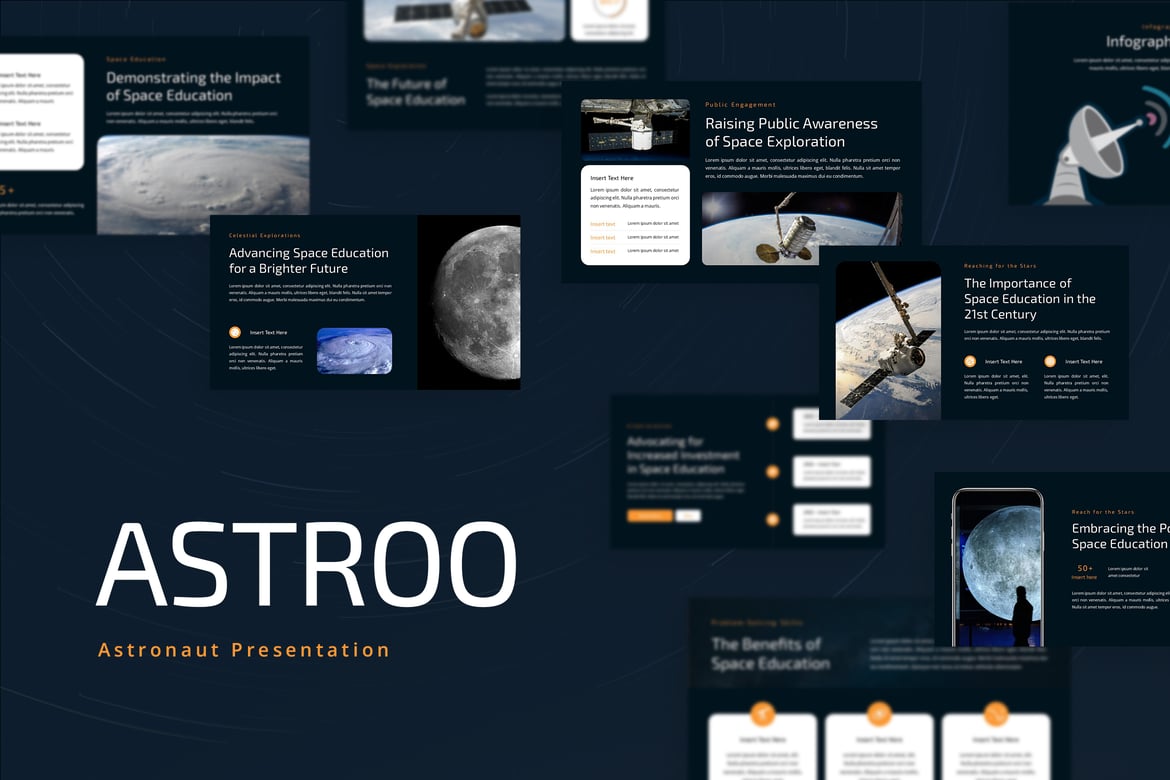 Astroo - Template PowerPoint Astronot Kreatif yang Menginspirasi