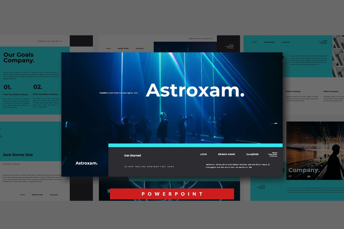 Template Presentasi PowerPoint Astroxam yang Menarik