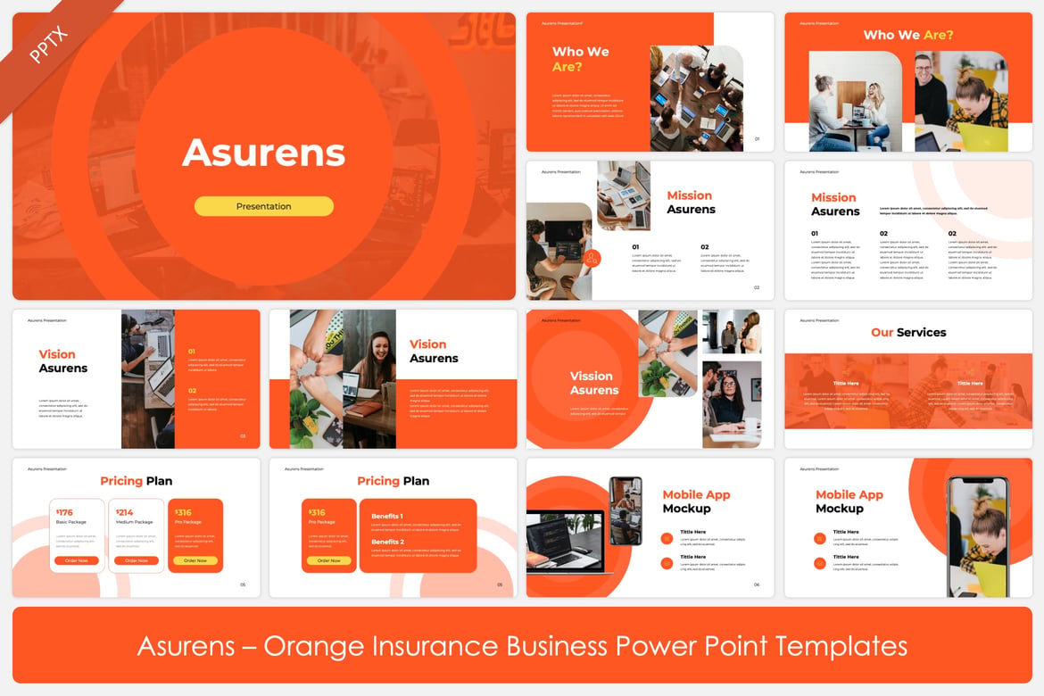 Template Powerpoint Asurens - Presentasi Bisnis Asuransi yang Menarik