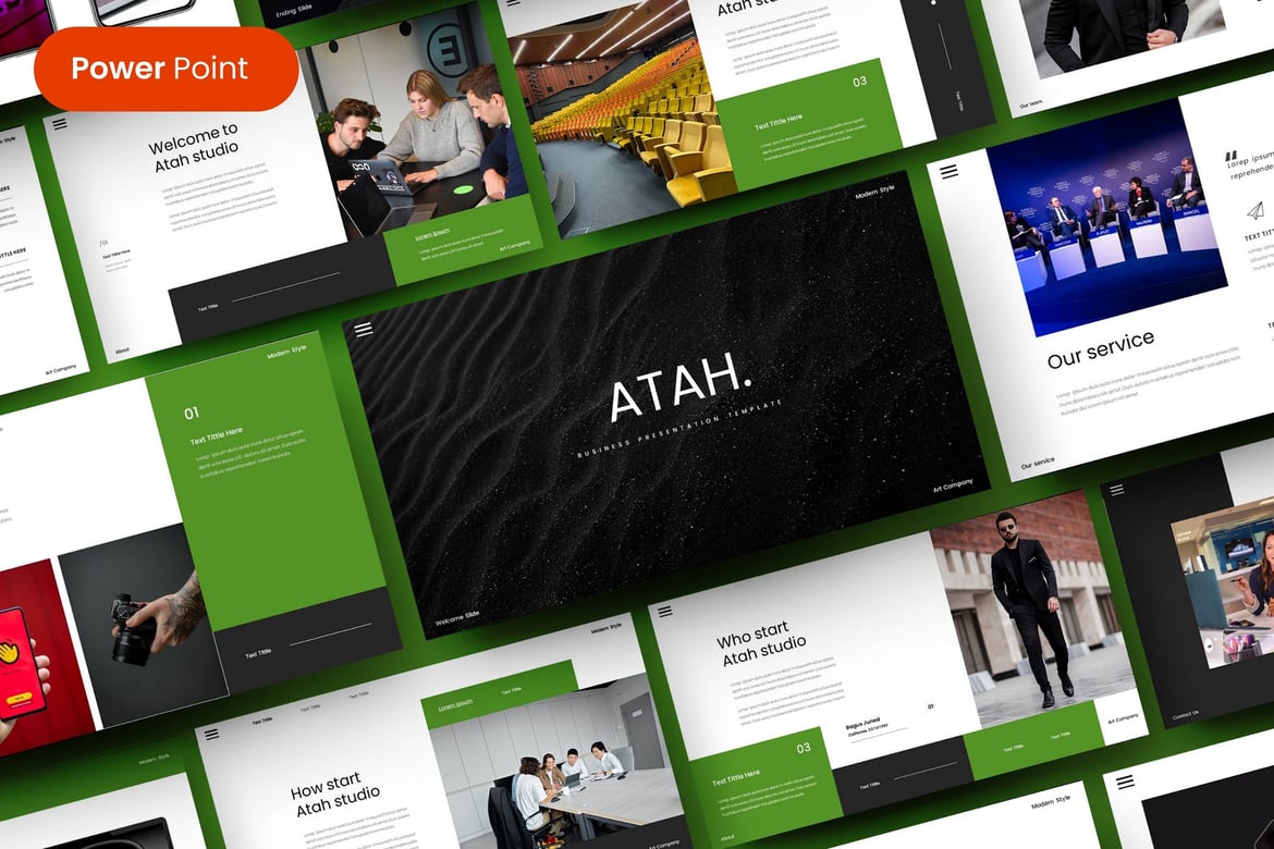 Atah – Template PowerPoint Bisnis yang Menarik