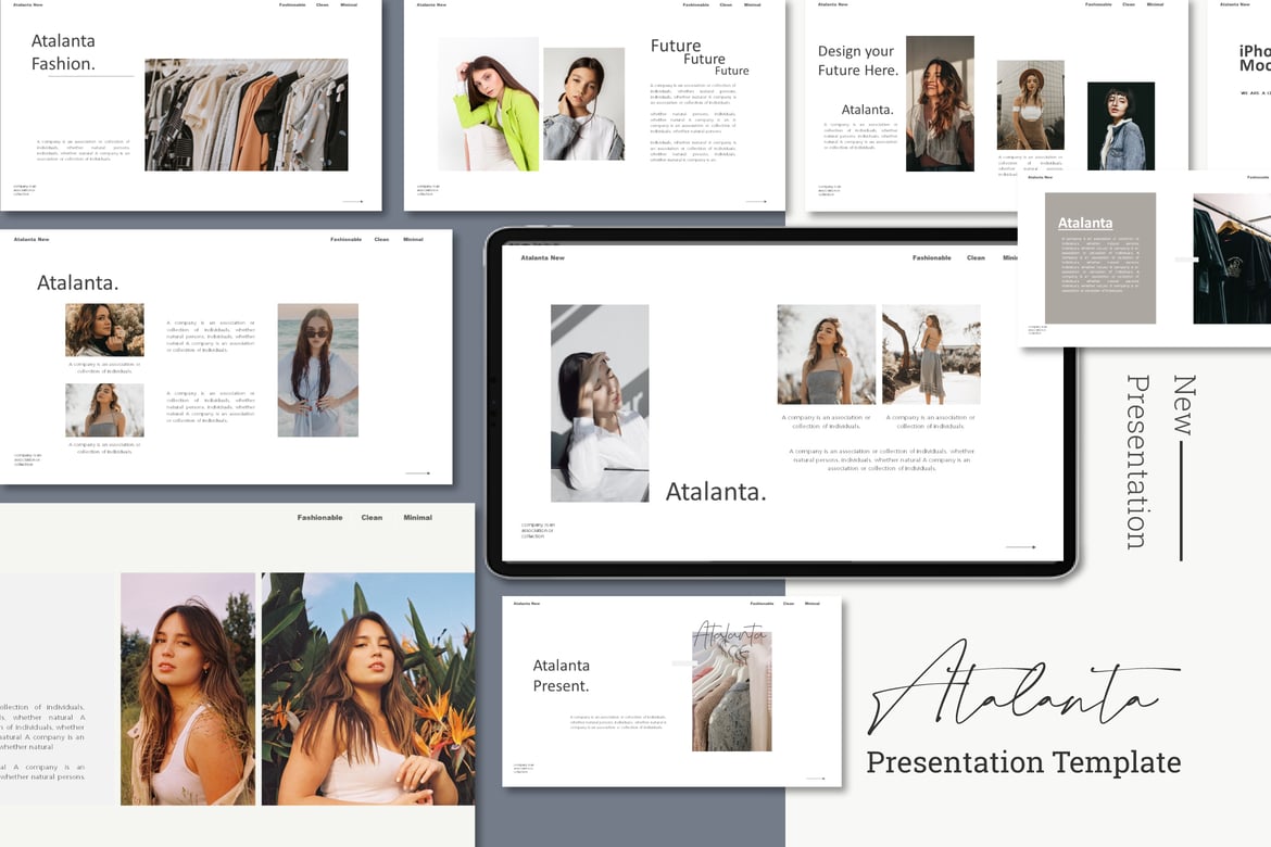 Atalanta Fashion - Template PowerPoint Modern dan Stylish