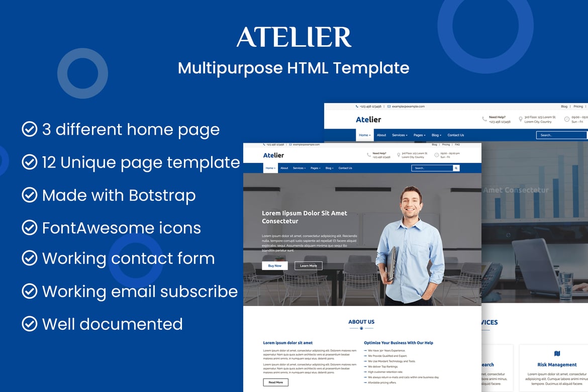 Atelier - Template Website Serbaguna yang Profesional