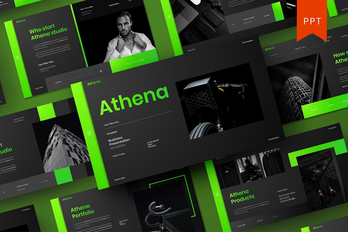 Template PowerPoint Athena – Solusi Presentasi Bisnis Profesional