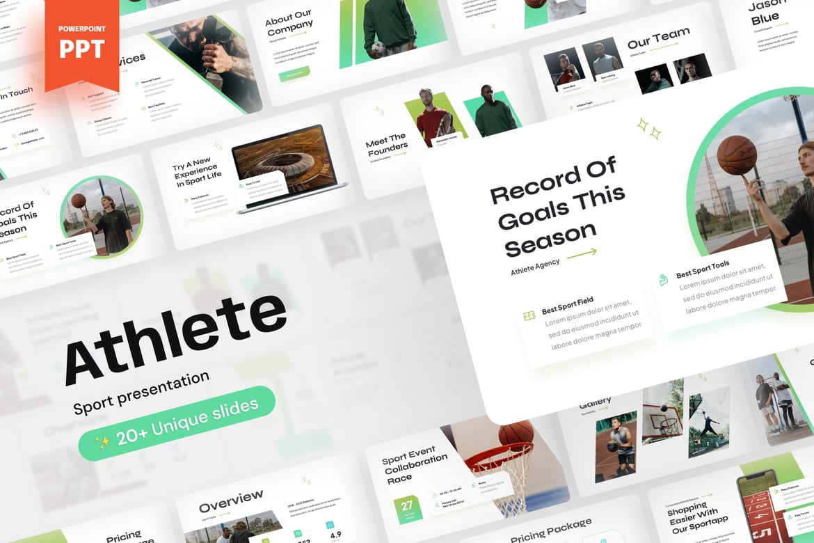 Template Presentasi Atletik - PowerPoint yang Dinamis dan Menarik