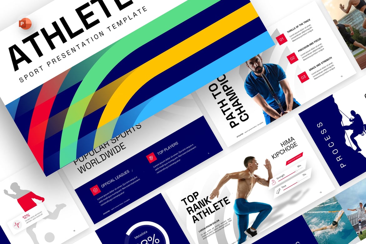 Template PowerPoint Olahraga untuk Atlet Berprestasi