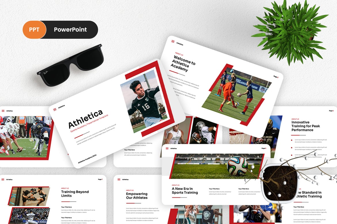 Athletica - Template PowerPoint Olahraga yang Menarik