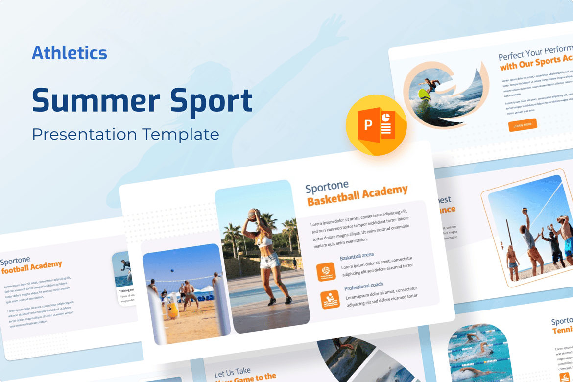 Template PowerPoint Atletik - Presentasi Olahraga Musim Panas yang Menarik
