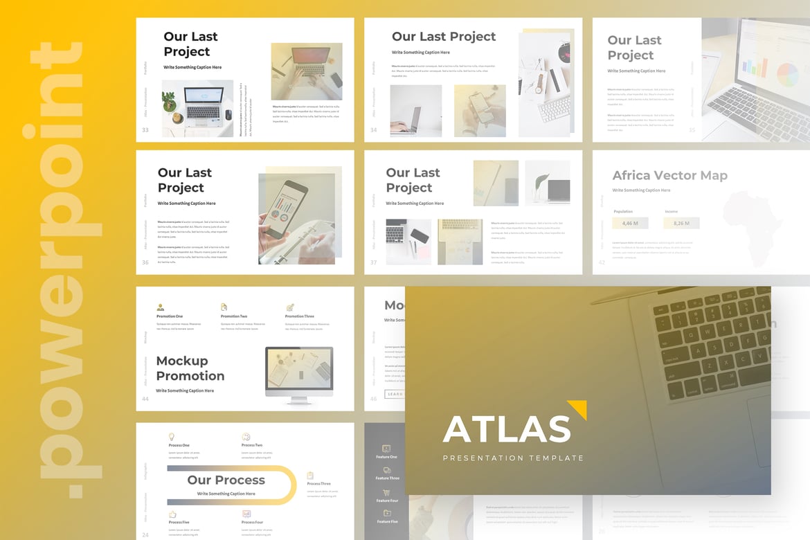 Template Presentasi PowerPoint Atlas - Modern dan Kreatif