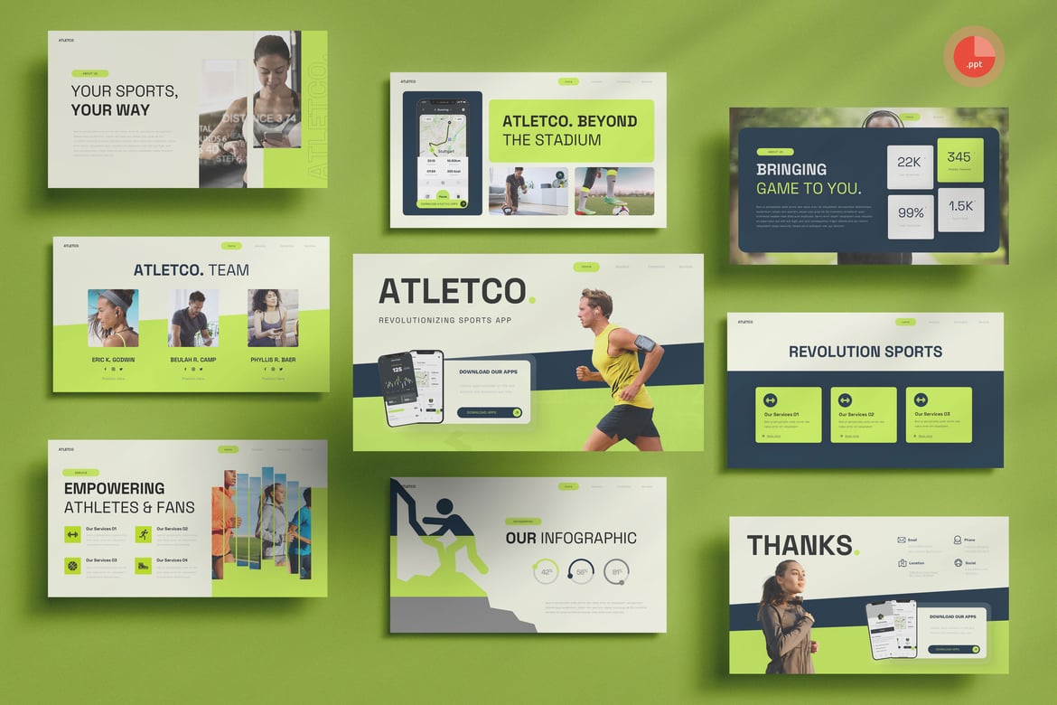 Atletic - Template Presentasi PowerPoint untuk Olahraga yang Menarik