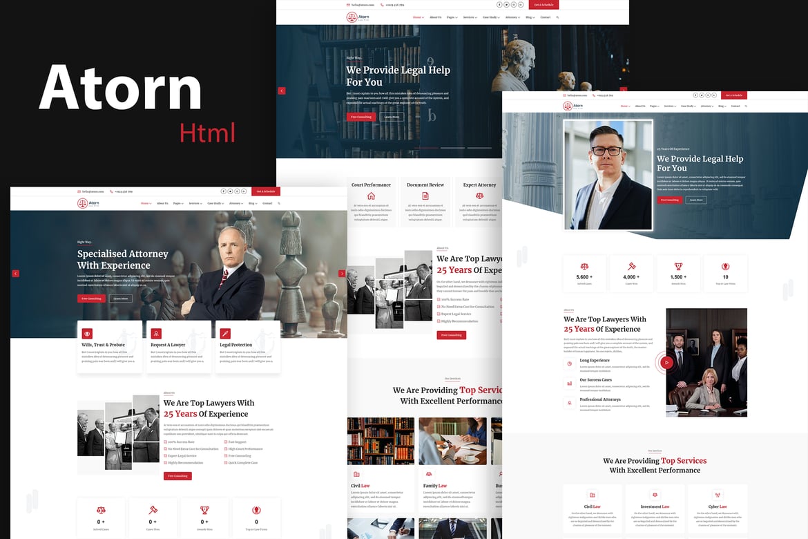 Atorn - Template Website untuk Firma Hukum dan Pengacara yang Modern