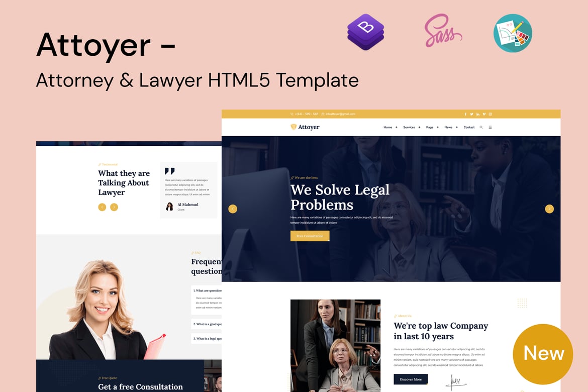 Template Website HTML5 Profesional untuk Pengacara dan Pengacara