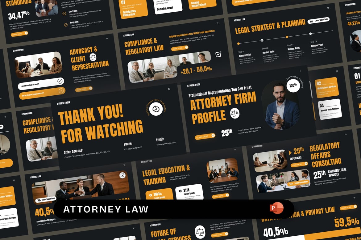 Template Presentasi PowerPoint Hukum untuk Pengacara dan Kantor Hukum