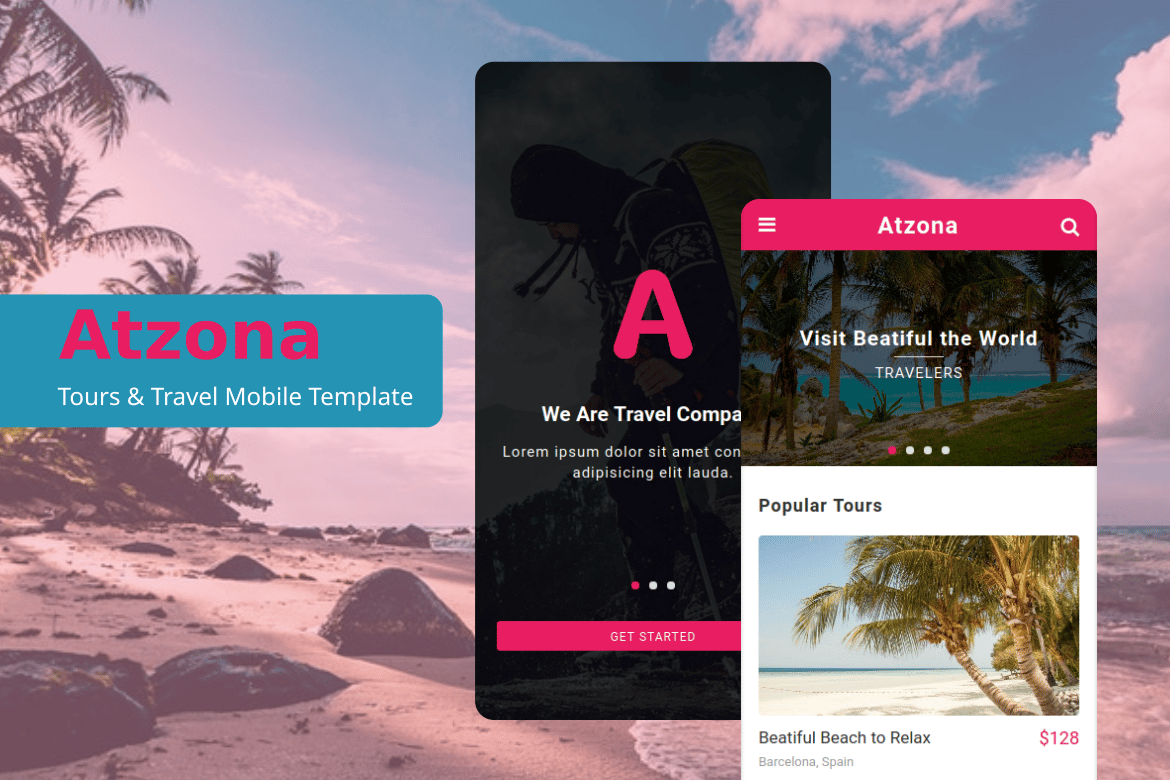 Atzona - Template Mobile untuk Tour dan Travel yang Menarik