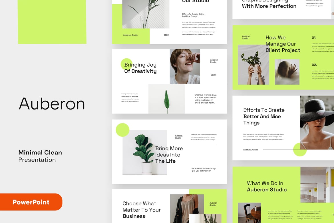 Template Presentasi PowerPoint AUBERON - Kreatif dan Minimalis