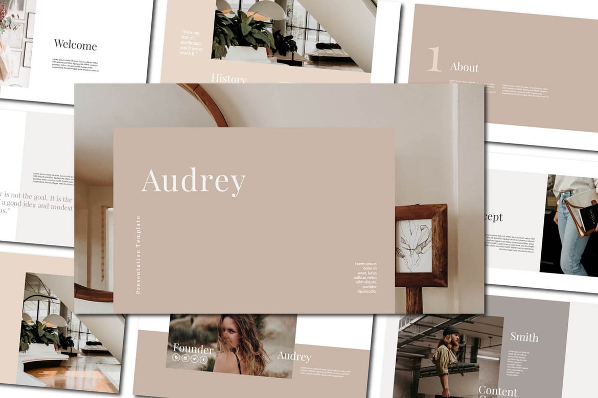 Template PowerPoint Audrey yang Menarik dan Profesional