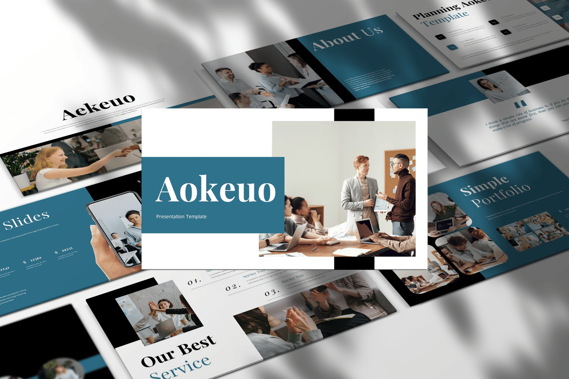 Template Presentasi PowerPoint Aukeuo - Solusi Kreatif untuk Bisnis Anda