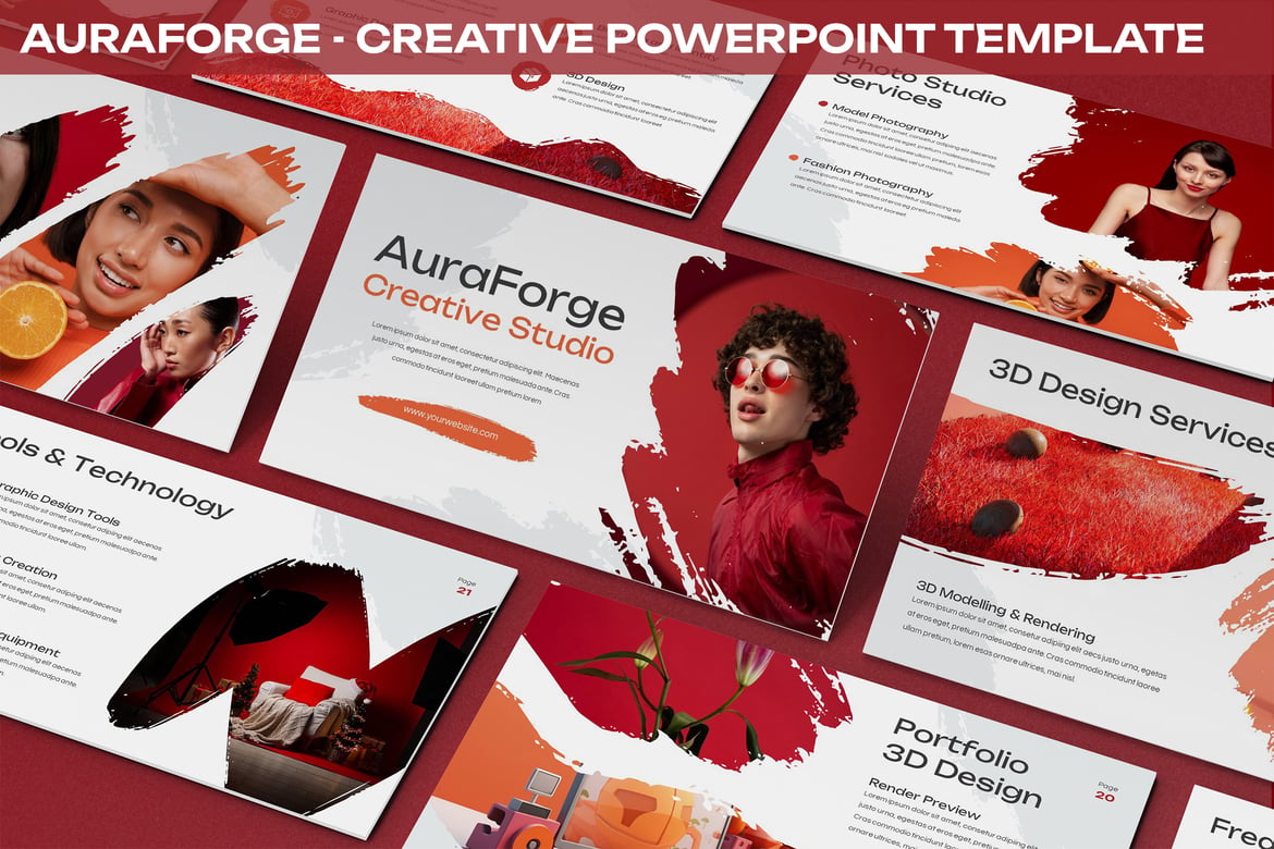 Auraforge - Template Presentasi PowerPoint Kreatif yang Menarik