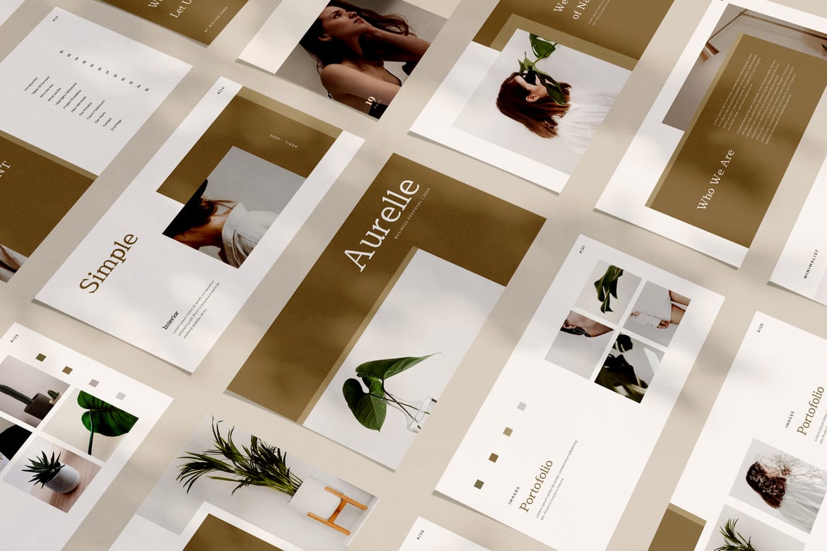 Template PowerPoint Aurelle - Presentasi Minimalis yang Menawan
