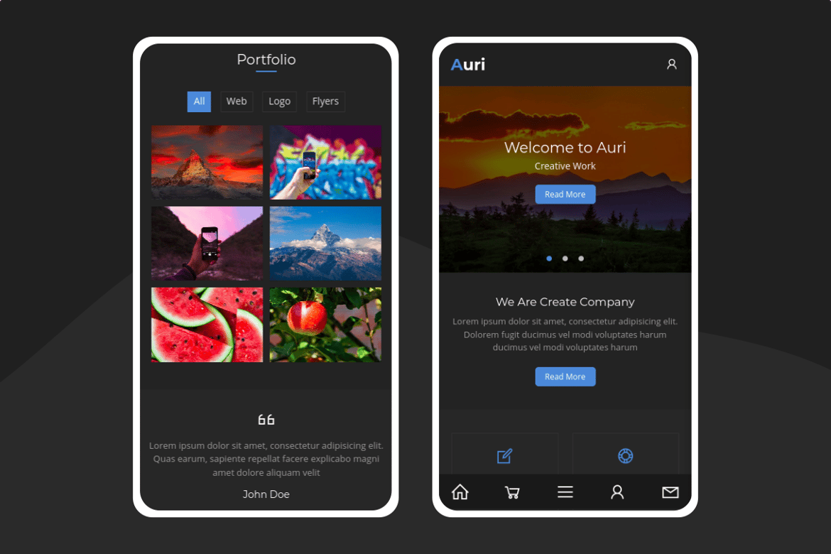 Auri - Template Website Modern untuk Mobile