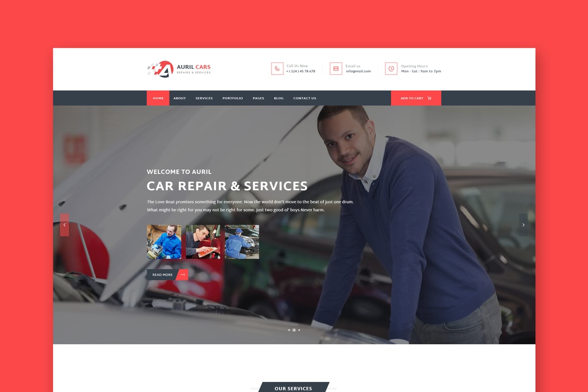 Auril - Template Website Bengkel Mobil Modern dan Responsif